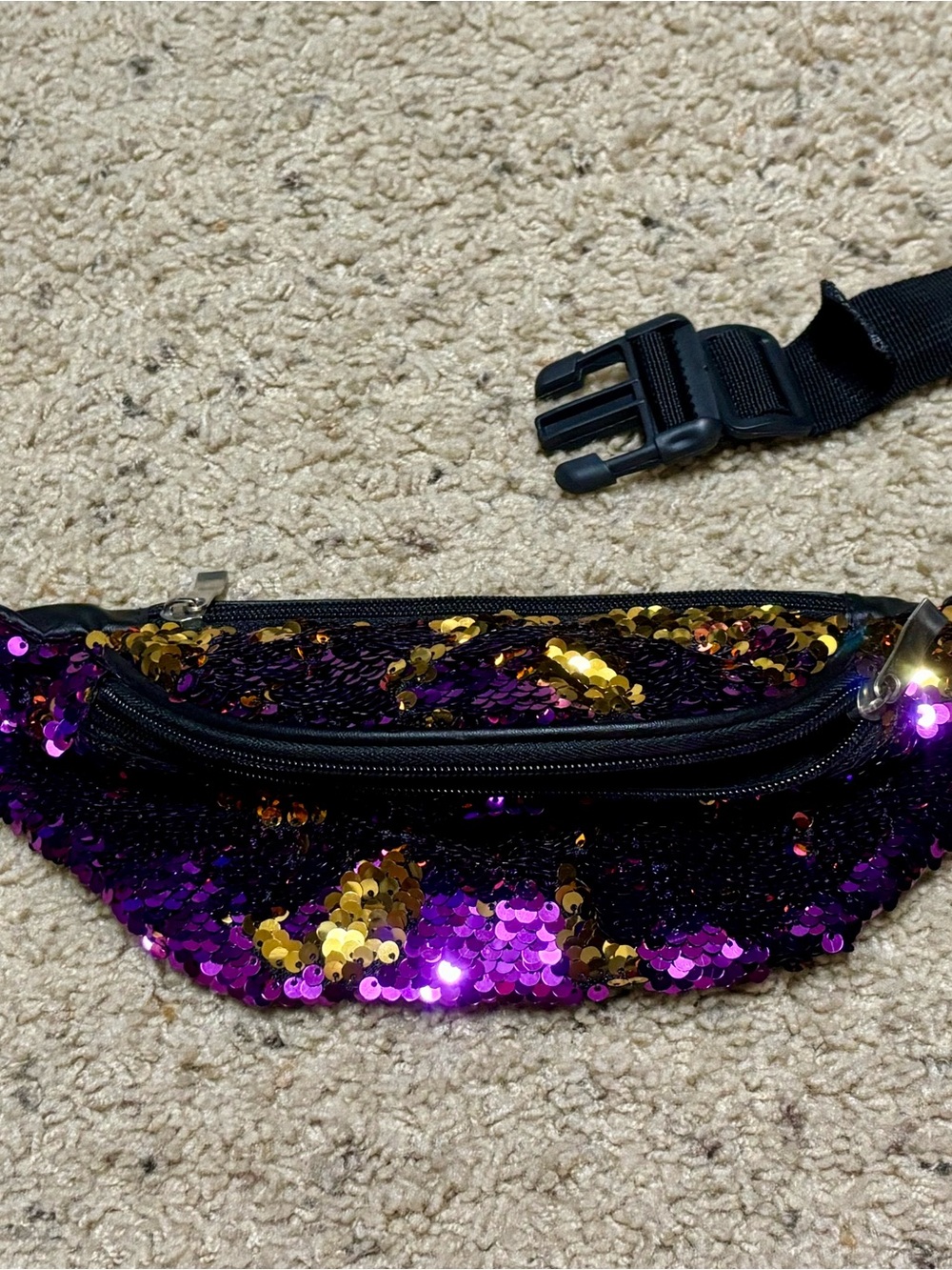 Sequin Fanny Pack - Reversible Purple & Gold